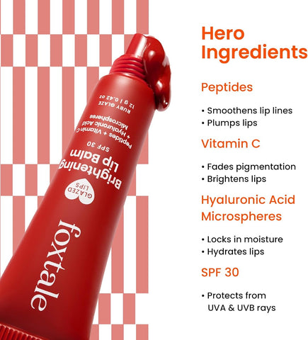Foxtale Brightening Lip Balm - SPF 30, Peptides & Vitamin C, 12g - Image 3