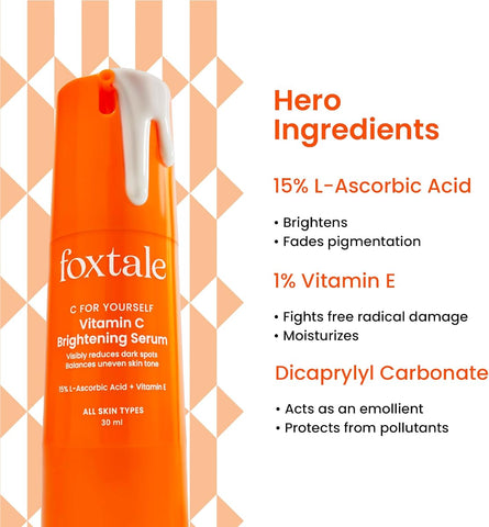 Foxtale Brightening Face Serum with 15% Vitamin C & Vitamin E - 30ml - Image 3