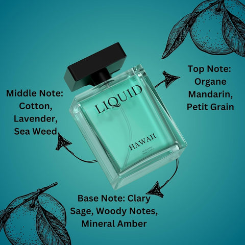 Liquid Hawaii Eau de Parfum for Men - Floral and Patchouli 90ml - Image 5
