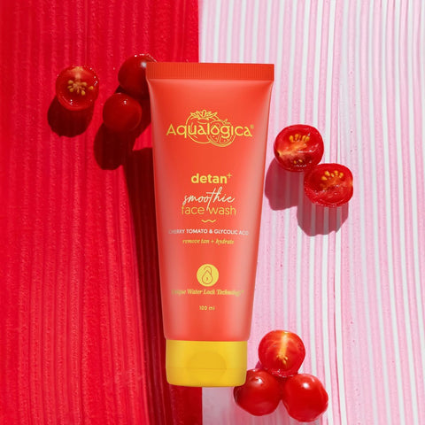 AQUALOGICA Detan+ Smoothie Face Wash with Glycolic Acid & Cherry Tomato - 100ml - Image 2