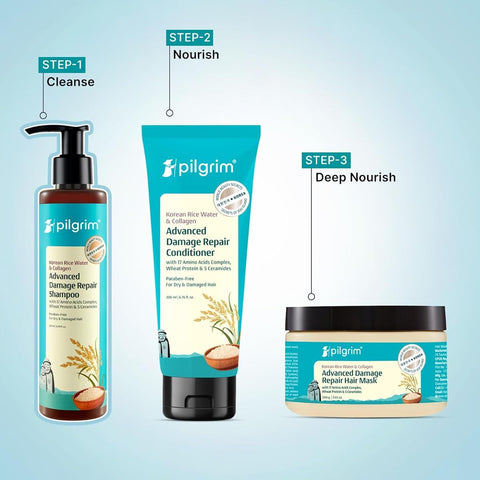 Pilgrim Korean Rice Water & Collagen Damage Repair Shampoo - 400 ml - Image 8