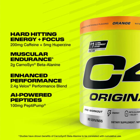 Cellucor C4 Original Pre Workout Powder with Creatine, Orange - 30 Servings - Image 4