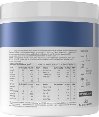 HK Vitals Skin Radiance Marine Collagen Powder for Men with Vitamin C - 200g - Image 7