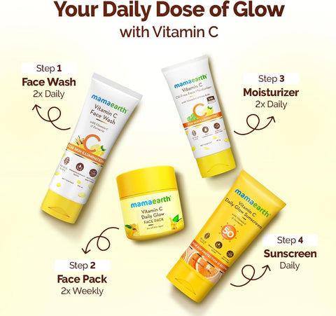 Mamaearth Vitamin C Face Mask - Skin Illumination with Turmeric & Kaolin Clay, 100g - Image 6