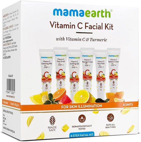 Mamaearth 6 Step Vitamin C Facial Kit with Turmeric - 60g