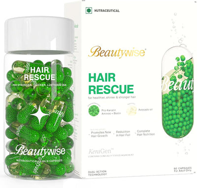 Beautywise Hair Rescue Supplements - Amino Acids, Vitamins, Minerals - 60 Capsules