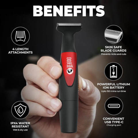 Beardo I Blade Body Trimmer - Multiple Length Settings, USB Type-C Charging, IPX4 Water Resistant - Image 4