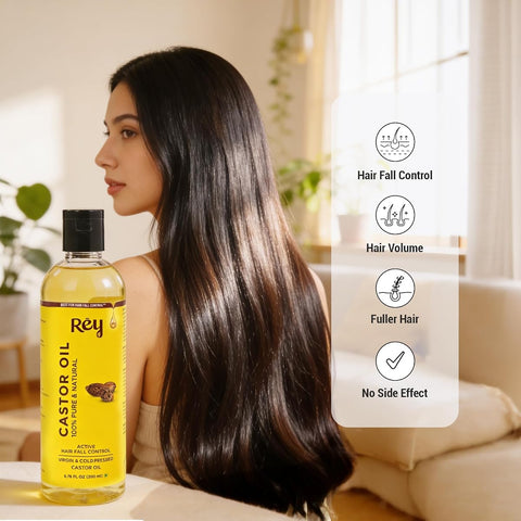ReyNaturals Cold Pressed Castor Oil for Hair & Skin - 200ml - Image 2