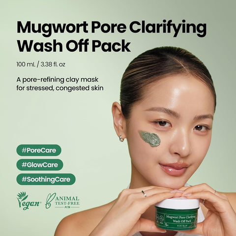 AXIS-Y Mugwort Pore Clarifying Wash Off Pack - Face Mask & Exfoliator, 50ml - Image 2
