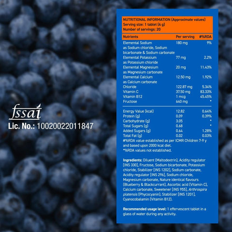 Fast & Up Reload Blueberry Flavour - Low Sugar Hydration Capsules, 20 Tablets - Image 6