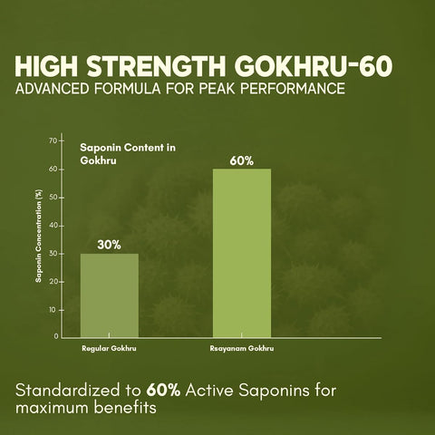 Rasayanam Tribulas Gokhru Tablets - High Saponins 1000mg, 60 Count - Image 5