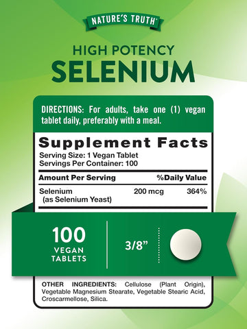 Nature's Truth Selenium 200mcg - 100 Tablets