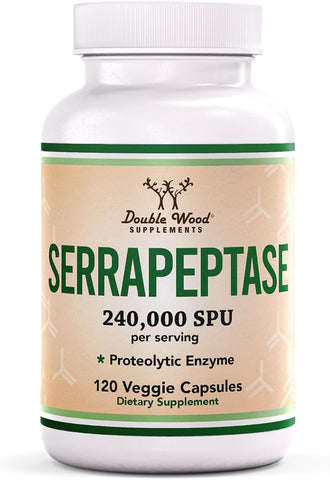 DoubleWood Serrapeptase Capsules - 240,000 SPU, 120 Vegan Capsules
