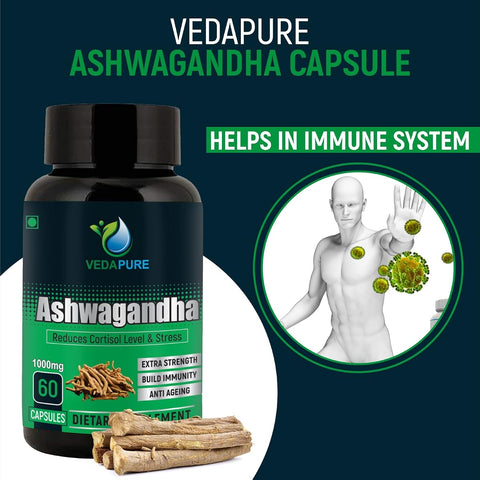 Vedapure Ashwagandha Herbal Capsules - 800 mg, 60 Count - Image 3