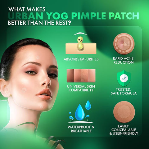 UrbanYog Acne & Pimple Patch - Invisible Hydrocolloid Facial Stickers, 36 Count - Image 3