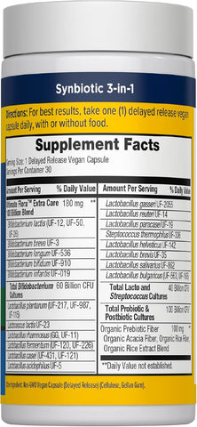 RenewLife 100 Billion Flora Probiotic Capsules - Gut Health Support - 30 Count - Image 2