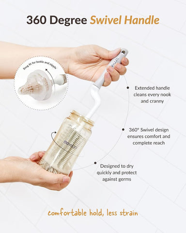 Moyuum Silicone Bottle Cleaning Brush Set with Rotating Handle - Mint - Image 5