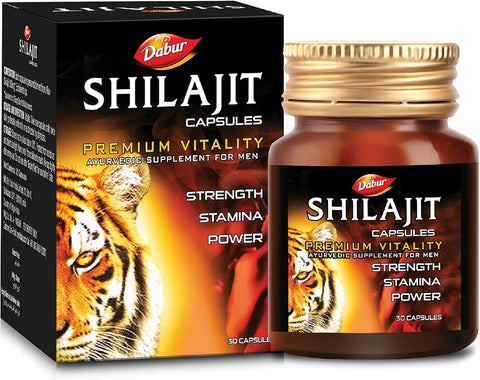 Dabur Shilajit Gold Capsules - Herbal Supplement, Shilajit Resin, 30 Pack