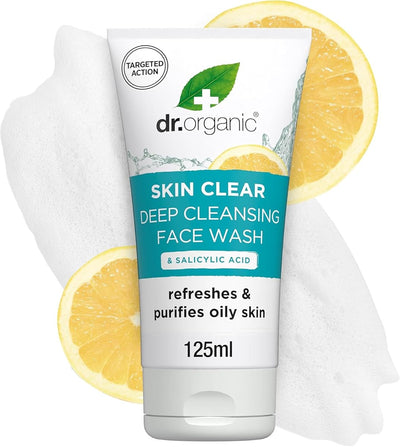 Dr. Organic Skin Clear Deep Cleansing Face Wash with Tea Tree & Salicylic Acid - 125ml