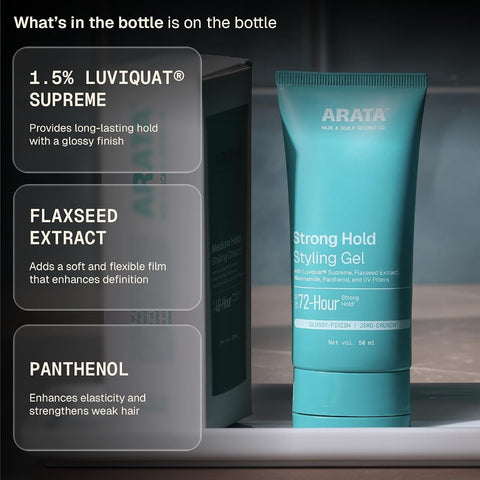 Arata All-Natural Hair Gel with Organic Flaxseed & Olive Extracts - 50 ml - Image 5
