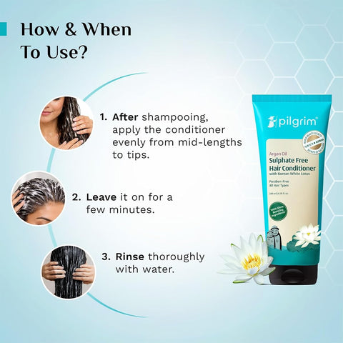 Pilgrim Argan Oil Hair Conditioner with White Lotus & Camellia - 200ml - Image 7