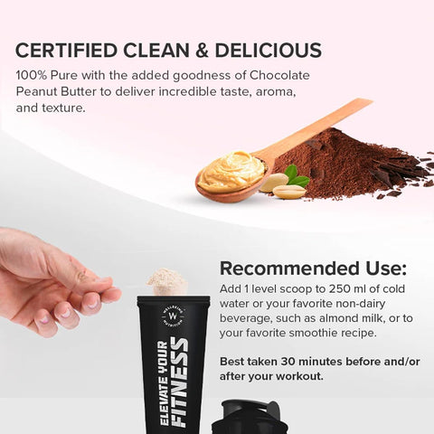 Wellbeing Nutrition Organic Vegan Plant Protein Powder with BCAAs - Chocolate Peanut Butter, 500g - Image 6