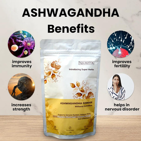 Namhya Ashwagandha Powder - Herbal Ayurvedic Adaptogen 100g - Image 3