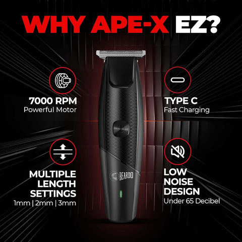 Beardo Ape-X EZ Beard Trimmer - Durable Stainless-Steel T-Blades - Pack of 1 - Image 4