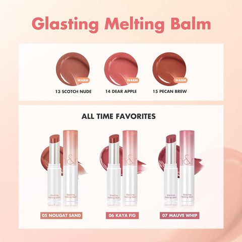 Rom&Nd Glasting Melting Balm 12 Veiled Rose - Vegan, Dewy Lip Balm - Image 8