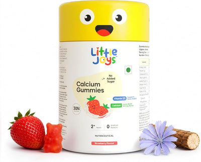 Little Joys Calcium & Vitamin D Gummies - Strawberry, No Sugar, 30 Count