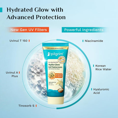 Pilgrim 5% Niacinamide Oil-Free Gel Sunscreen SPF 50+ PA++++ - 50ml - Image 6