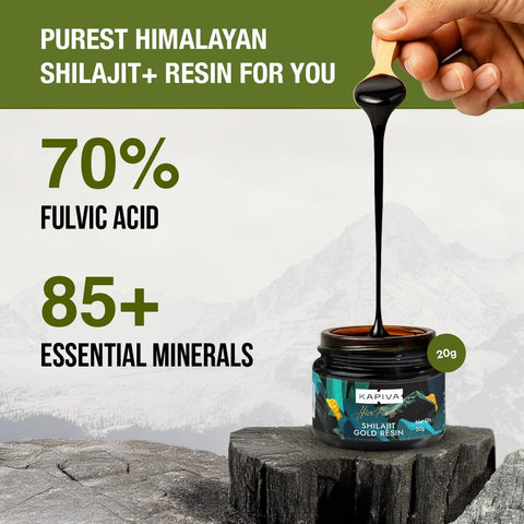 Kapiva Shilajit Gold Resin - 100% Ayurvedic Herbal Supplement - 20g - Image 3