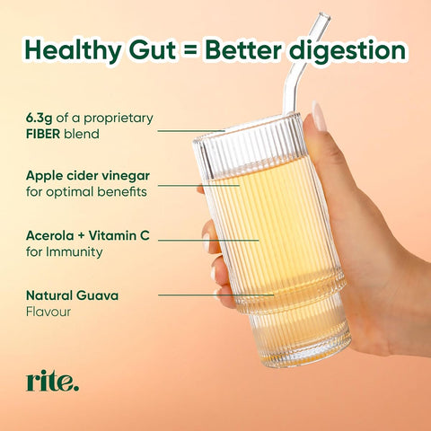 Rite Gut Health Prebiotic Powder - Guava Flavour, 30 Sachets - Image 3