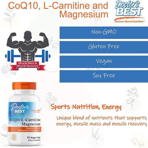 Dr Best CoQ10 L-Carnitine Magnesium Veggie Capsules - 90 Count - Image 7