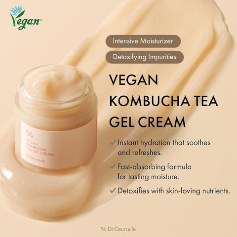 Dr.Ceuracle Vegan Kombucha Tea Gel Cream - Vegan Tea Complex Moisturiser, 75g - Image 3