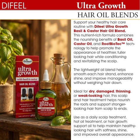 Difeel Ultra Hair Growth Oil - Basil & Castor Oil - 74ml - Image 4