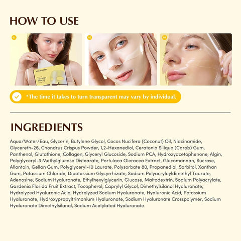 Eqqualberry Collagen Glow Up Hydrogel Mask - Niacinamide & Peptides, 4 Sheets, 30g - Image 8