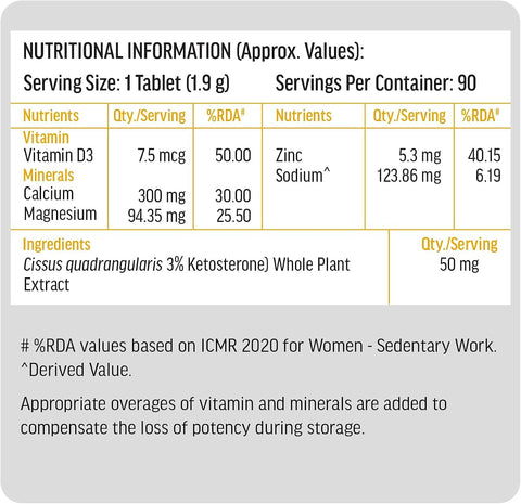 HK Vitals Calcium Magnesium & Zinc Tablets with Vitamin D3 - 90 Count - Image 6