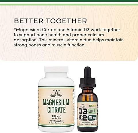 Doublewood Magnesium Citrate 400mg, 180 Capsules