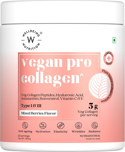 Wellbeing Nutrition Vegan Pro Collagen - Mixed Berry Powder, 250g