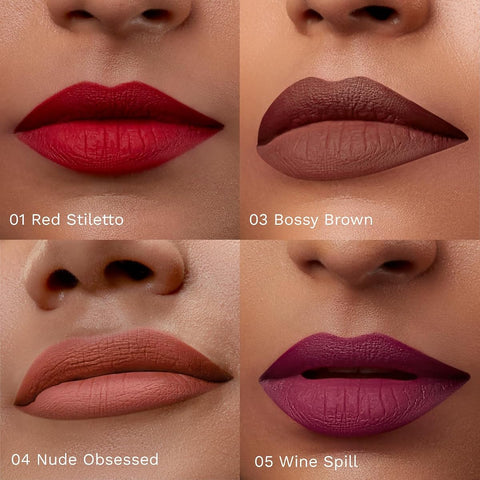 Pilgrim Matte Mini Liquid Lipstick - Spanish Squalane, Hydrating - 4 x 4ml Pack - Image 3