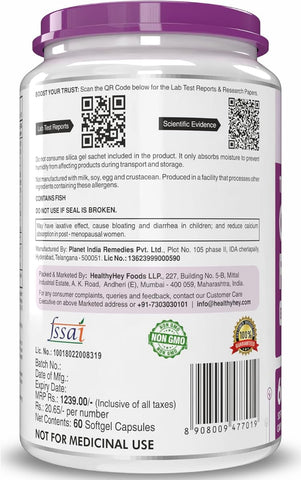 HealthyHey Fish Oil Omega 3 Softgels - Triple Strength EPA 600 DHA 400 - 60 Count - Image 8