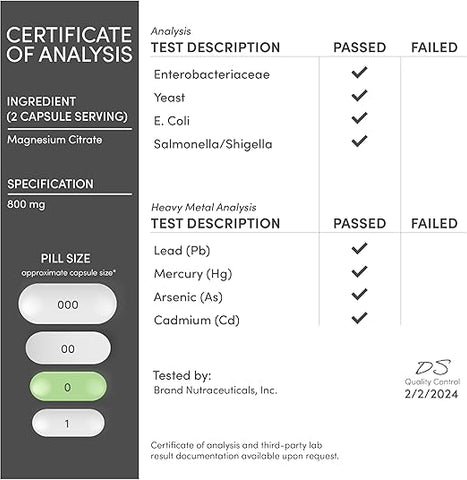 Doublewood Magnesium Citrate 400mg, 180 Capsules