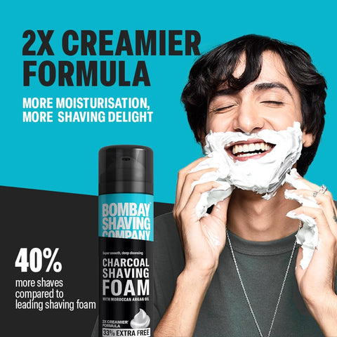 Bombay Shaving Company Charcoal Shaving Foam with Moroccan Argan Oil - 266ml - Image 2