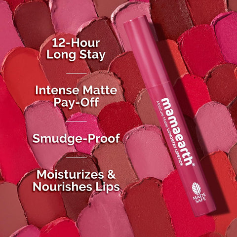 Mamaearth Moisture Matte Lipstick with Avocado & Vitamin E - Candyfloss Pink, 2g - Image 3