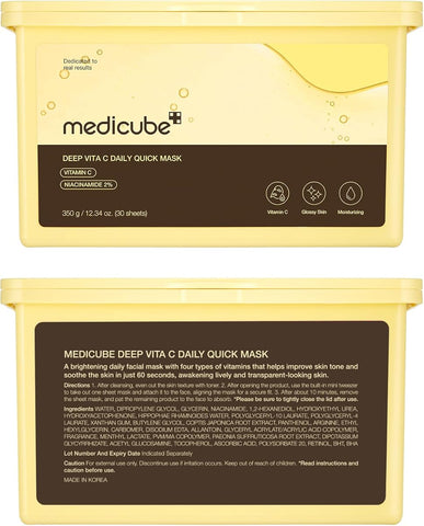 Medicube Deep Vita C Daily Quick Sheet Masks - Vegan, Triple Vitamin Complex - 30 Sheets - Image 8
