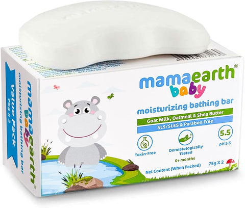 Mamaearth Baby Bathing Soap Bar with Goat Milk & Oatmeal - 75g, Pack of 2 - Image 3