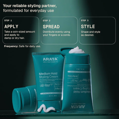 Arata Hair Styling Cream with Flaxseed & Olive Oil - 100 ml - Image 6