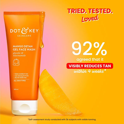 Dot & Key Face Cleanser - Mango Detan Gel with Glycolic & Niacinamide, 100ml - Image 5