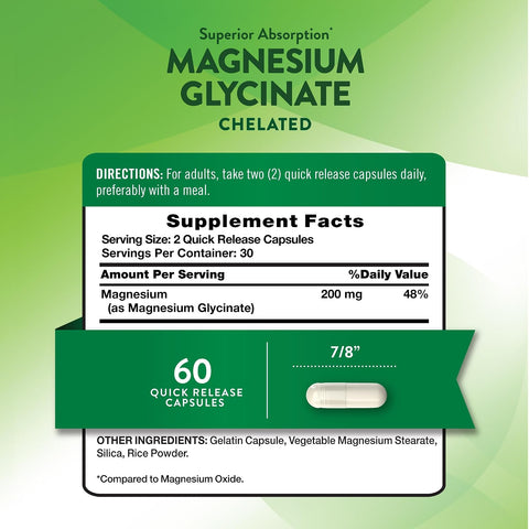 Nature's Truth Magnesium Glycinate - 60 Capsules